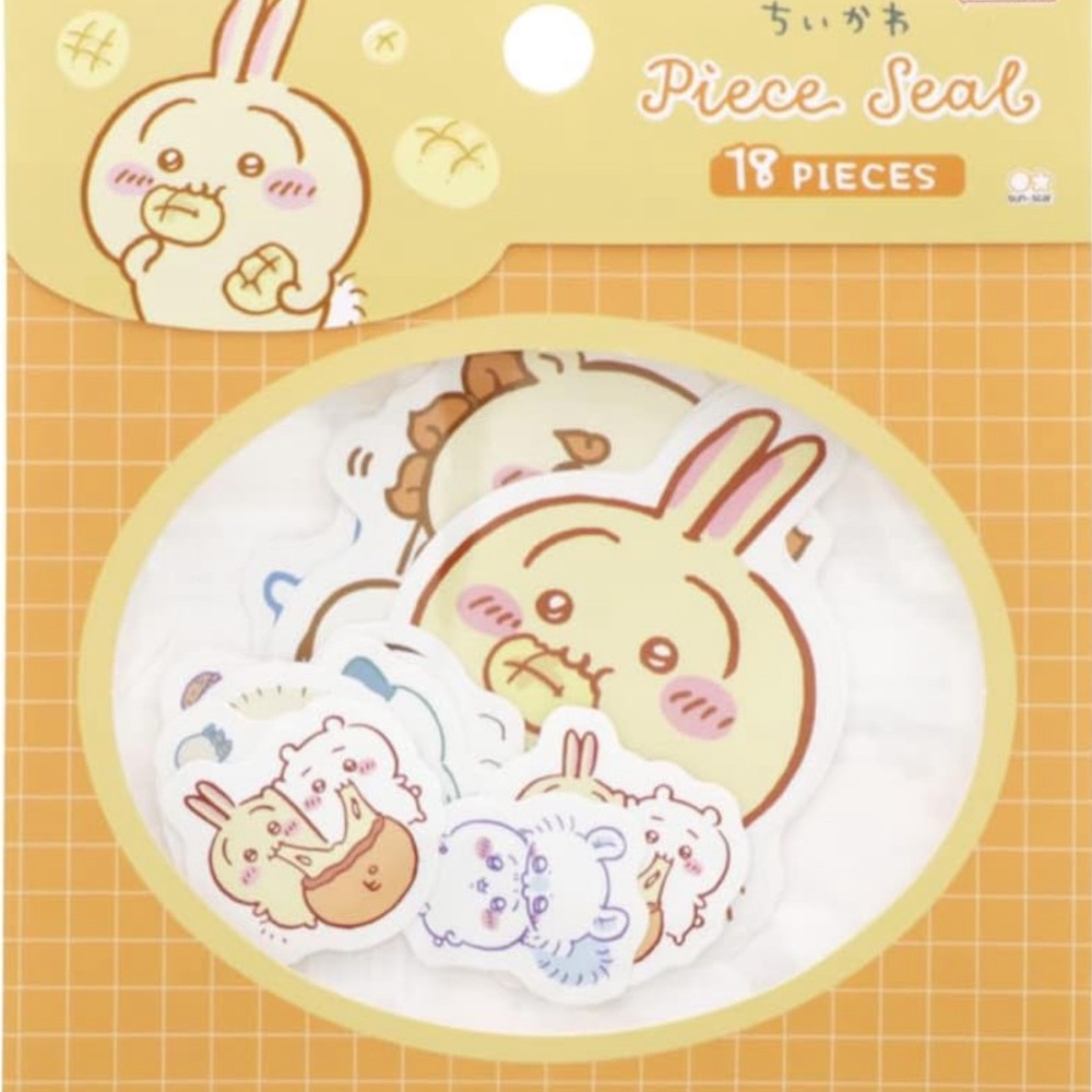 Brand New sunstar Chiikawa Piece Stickers Set (Mogu Mogu Orange)